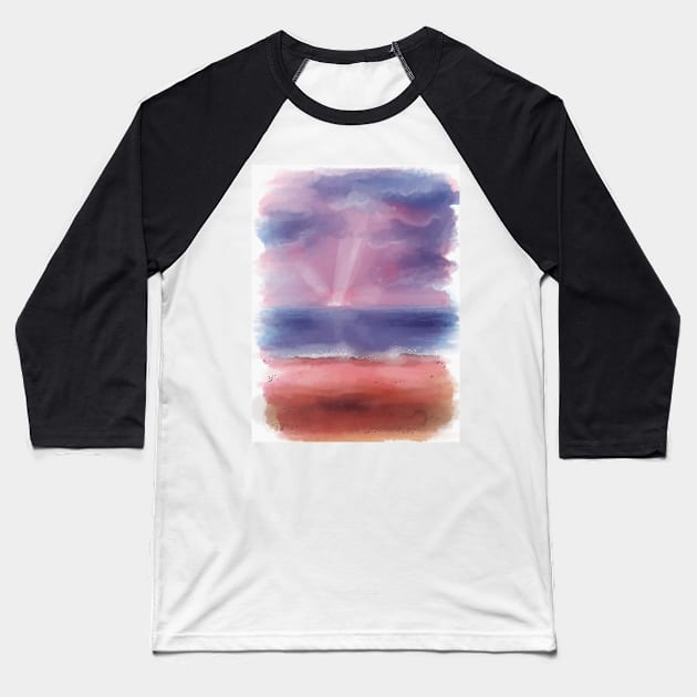 Sunrise Baseball T-Shirt by ArtKsenia